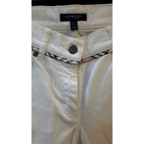 pantalone buanco burberry